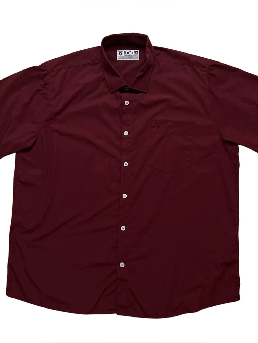 Dixxon Flannel Shirt Mens 3XL Short Sleeve Performance Bamboo Stretch Burgundy